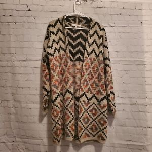 Dreamers duster boho multi color Aztec print